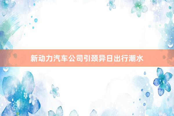 新动力汽车公司引颈异日出行潮水