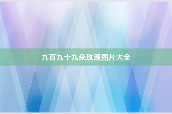 九百九十九朵玫瑰图片大全