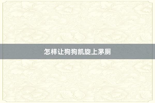 怎样让狗狗凯旋上茅厕