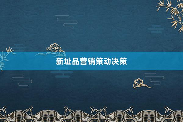 新址品营销策动决策